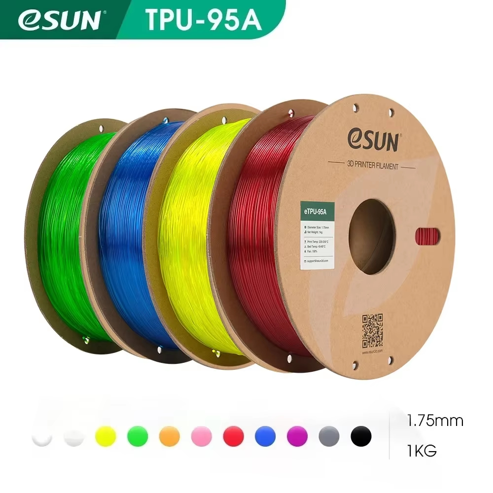 eSUN 柔軟な TPU フィラメント 1.75 ミリメートル、 TPU 95A 3D プリンタフィラメント 1 キロ 2.2 ポンドスプール 3D プリンタ材料 3D プリンタ TPU 95A