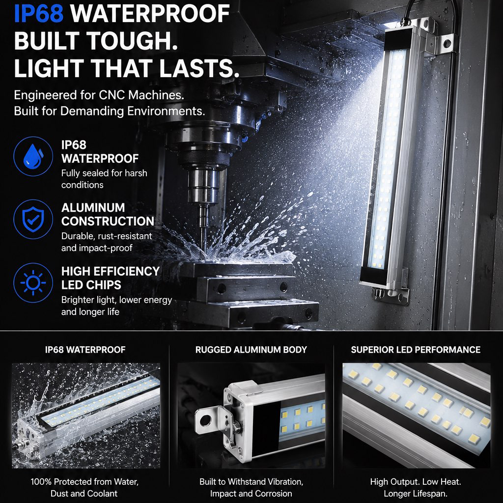 24 V/220 V CNC LED ワークライト IP67 防水工作機械ワークライトアルミ合金産業機械チューブライトワークショップランプ