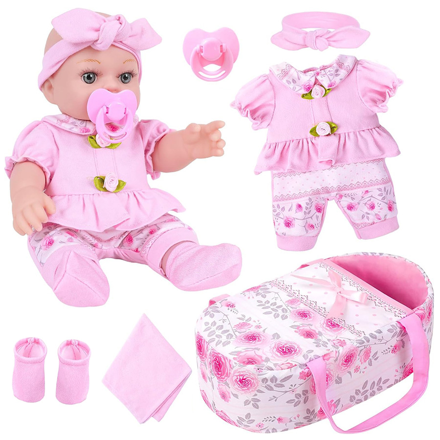 シミュレーション人形かわいいピンクの服と寝袋 30 センチメートル転生人形女の子ギフト