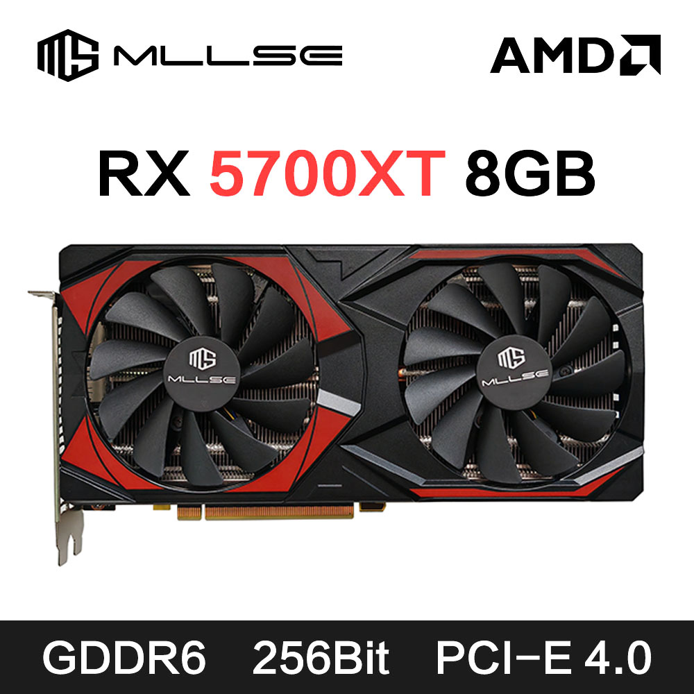 MLLSE AMD RX5700 XT 8GB グラフィックカード GDDR6 256ビット PCI-E 4.0×16 6+8ピン Radeon GPU Rx 5600XT ゲーミングビデオカード ビデオカード