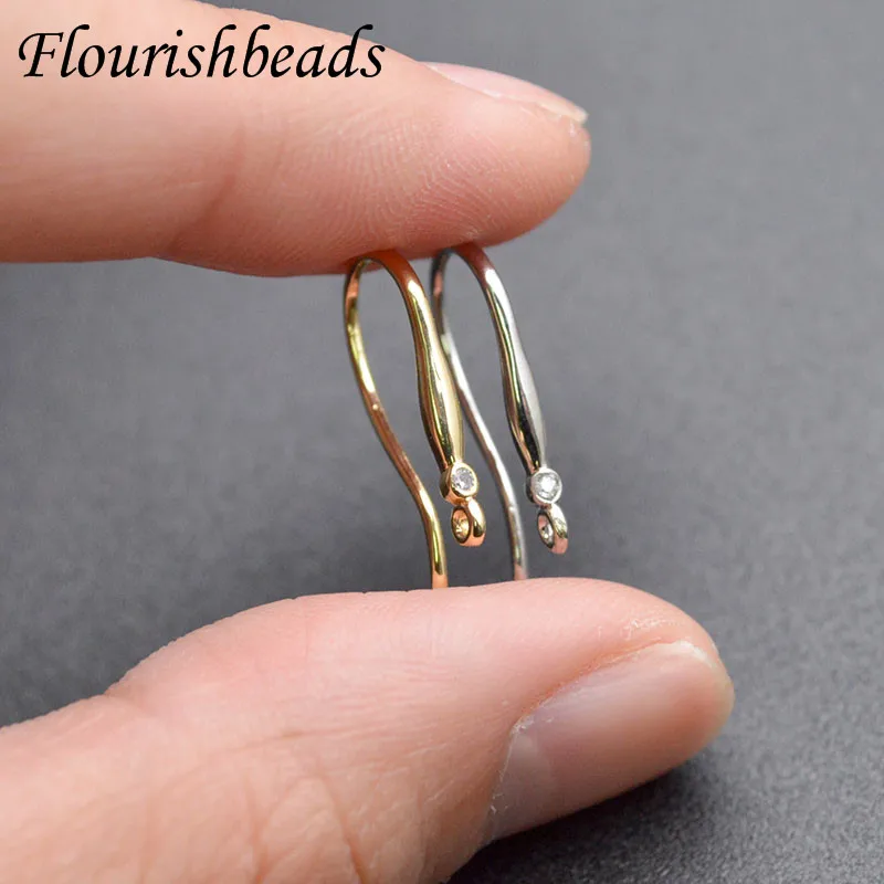 50pcs/lot High Quality Nickle Free Anti-rust Real Gold  Plated Fishwire Earring Hooks Metal Jewelry Findings Accessories