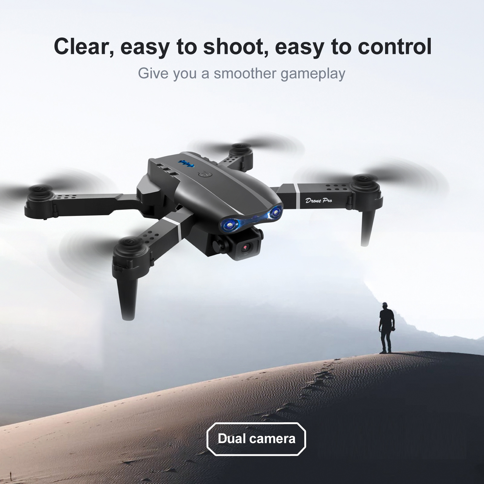 ZNLYRION デュアルカメラ FPV ドローン オプティカル フロー ホバー 折りたたみ式 RC クアッドコプター APP パス フライト 初心者 ドローン おもちゃ