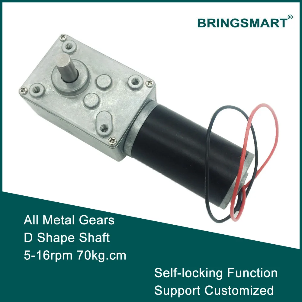 卸売 A58SW31ZY 7-470rpm DC 24v ウォームギヤードモーター 1.6-70kg.cm 高トルク D シャフト 12v モーター回転テーブルドアセルフロック