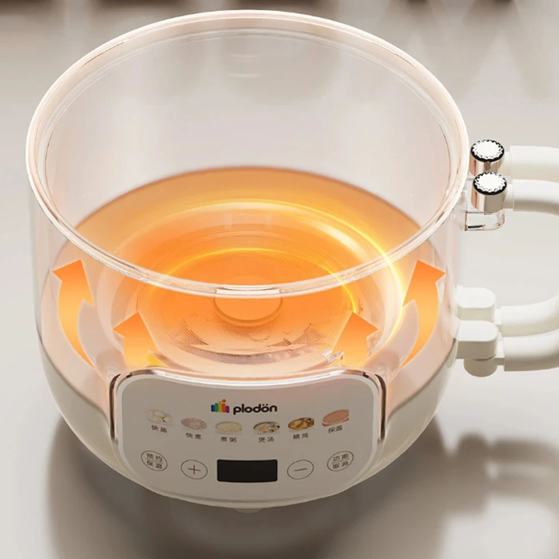 1.6L 電気調理鍋マルチクッカーミニ鍋折りたたみハンドル炊飯器スープ離乳食ポット 600 ワット食品蒸し器 220V