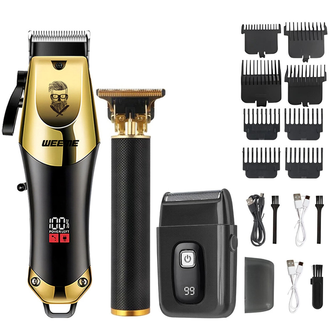 電気ヘアカット機ヴィンテージコードレスバリカンポータブルシェーバー理容室 USB 高速充電ヘアトリマー美容室