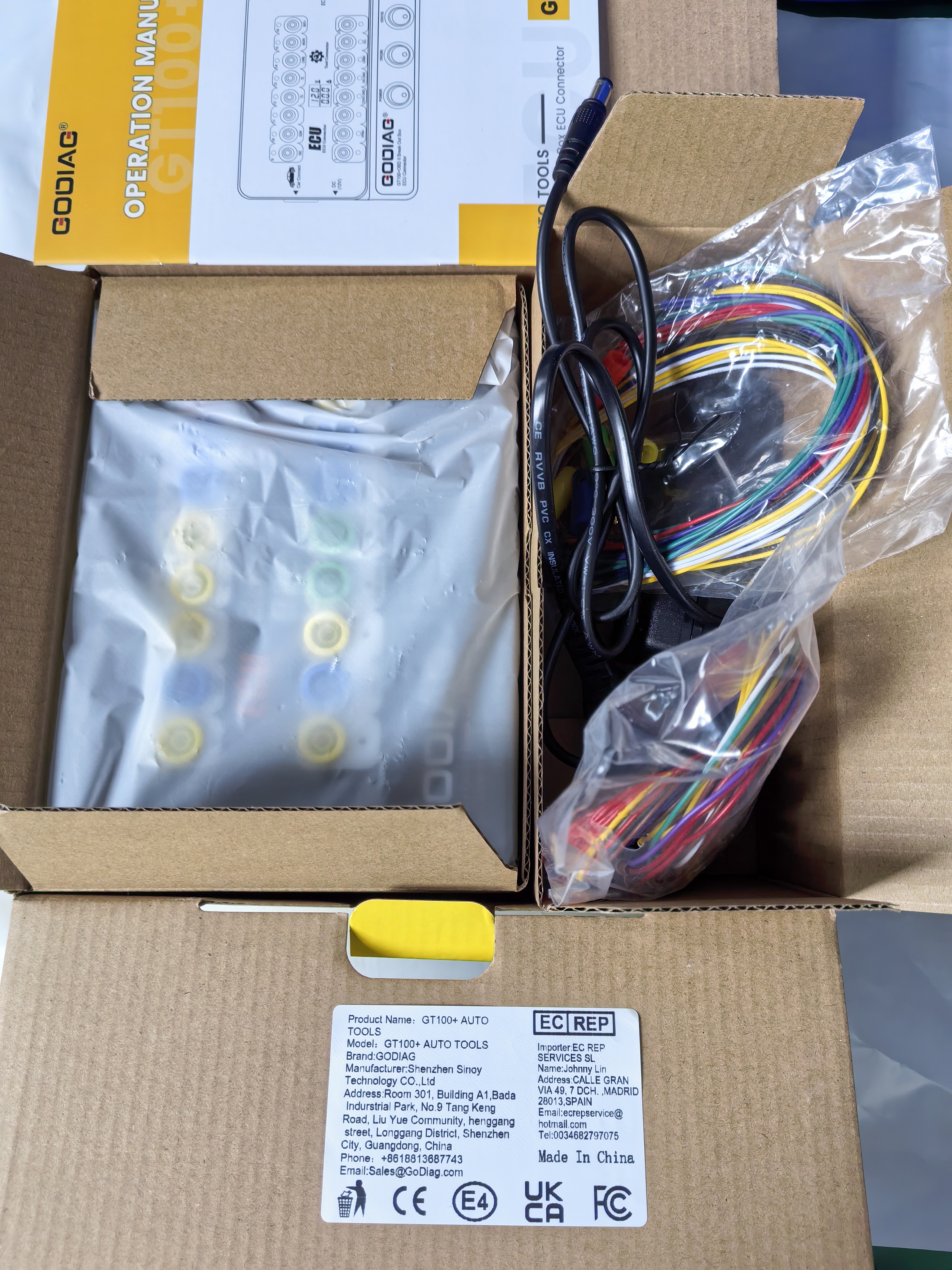 GODIAG GT100 PLUS GPT ENET DOIP 24V-12V AUTO TOOLS OBD II ブレークアウトボックス ECU コネクタ