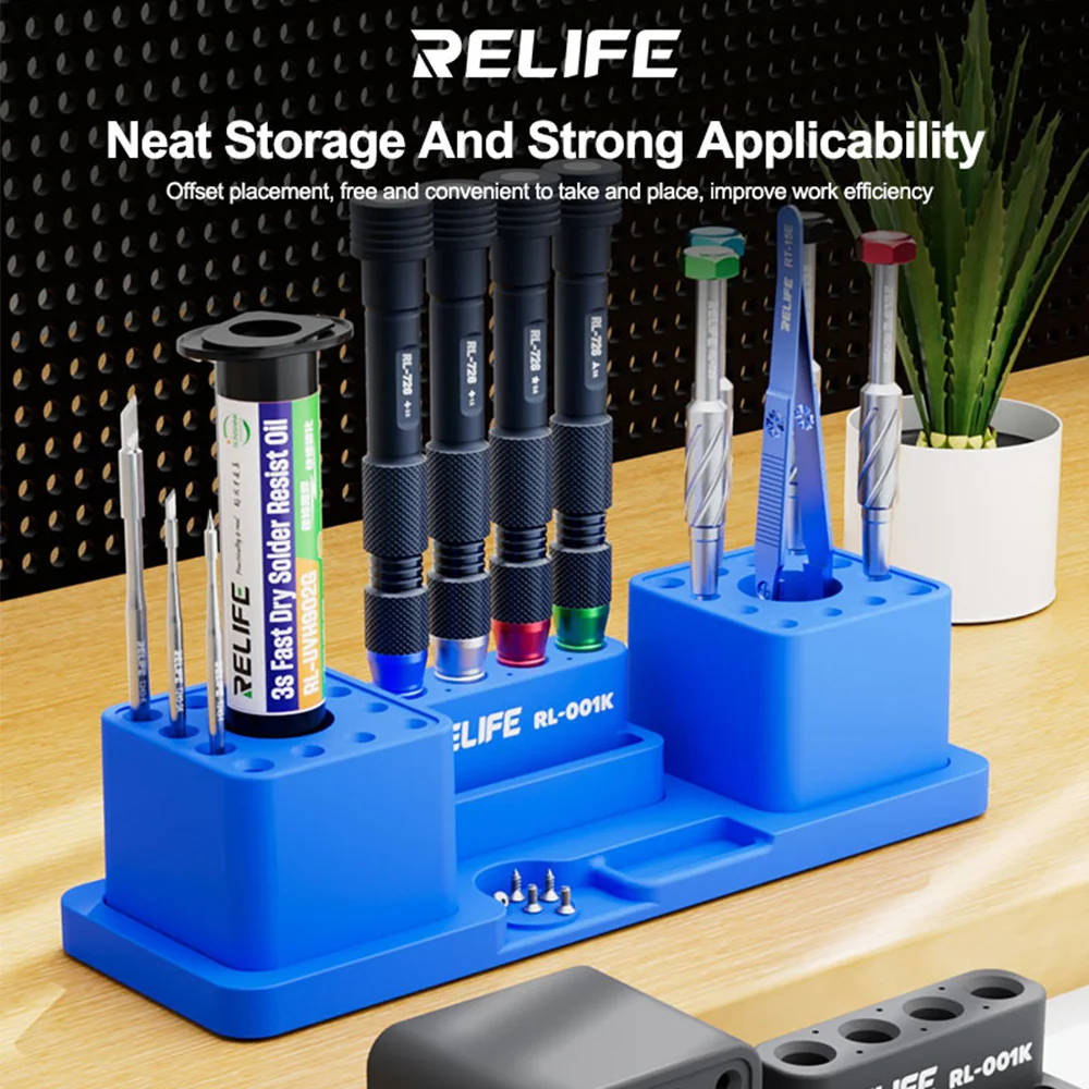 RL-001K 磁気修復ツールボックス、ドライバー、ピンセット、電子機器 DIY アクセサリー用のポータブル取り外し可能な収納ケース