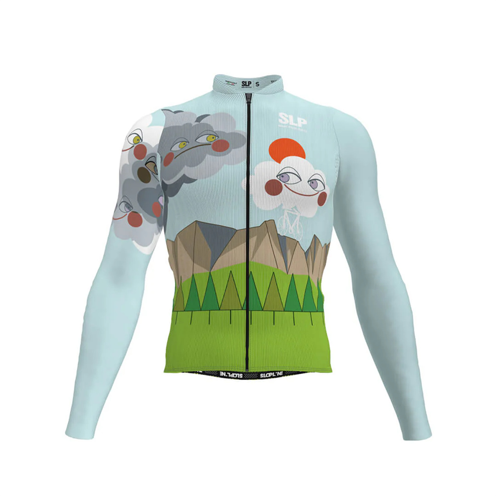 SLP 男性長袖サイクリングジャージ屋外自転車ランニング MTB 服通気性薄いコートレーシングプロチームシャツ 2025