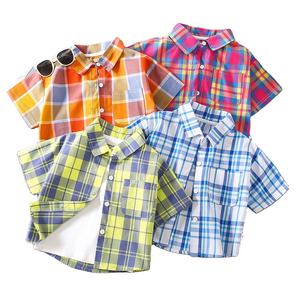 Fall/Spring Boys' Casual Corduroy Checkered Cardigan—Preschooler's Clothing—Shirt