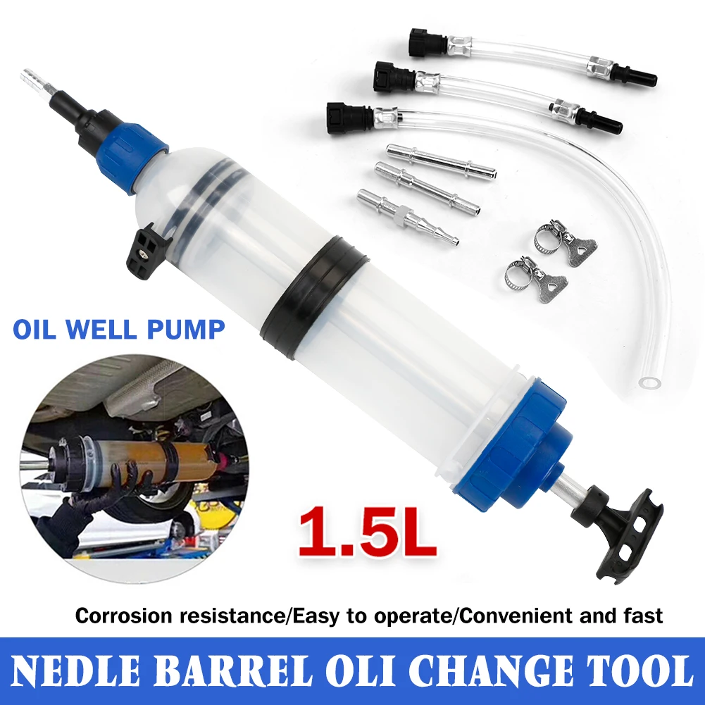 1.5L 燃料移送充填シリンジブレーキ液カーオイル流体抽出器 1500cc 注入ポンプ吸引真空マニュアル
