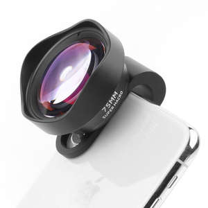 10倍75mm携帯電話カメラポートレート望遠外付けレンズ、望遠、広角、スーパーマクロ、4K高解像度オートマクロフォーカス
