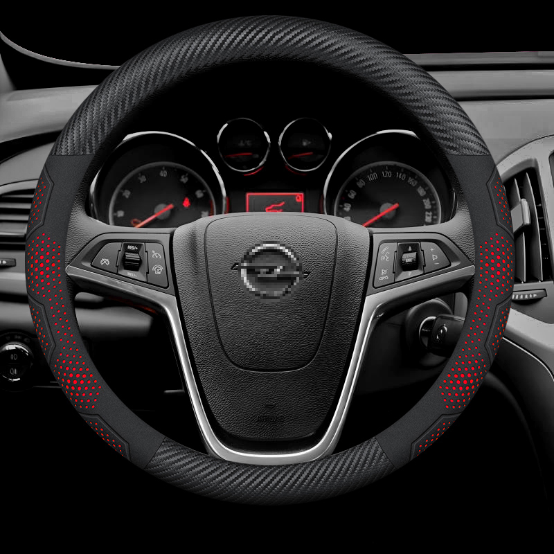 オペル OPCline ASTRA CORSA INSIGNIA MOKKA VECTRA GTC Tigra カーボンファイバースエードレザー車のステアリングホイールカバー自動車アクセサリー