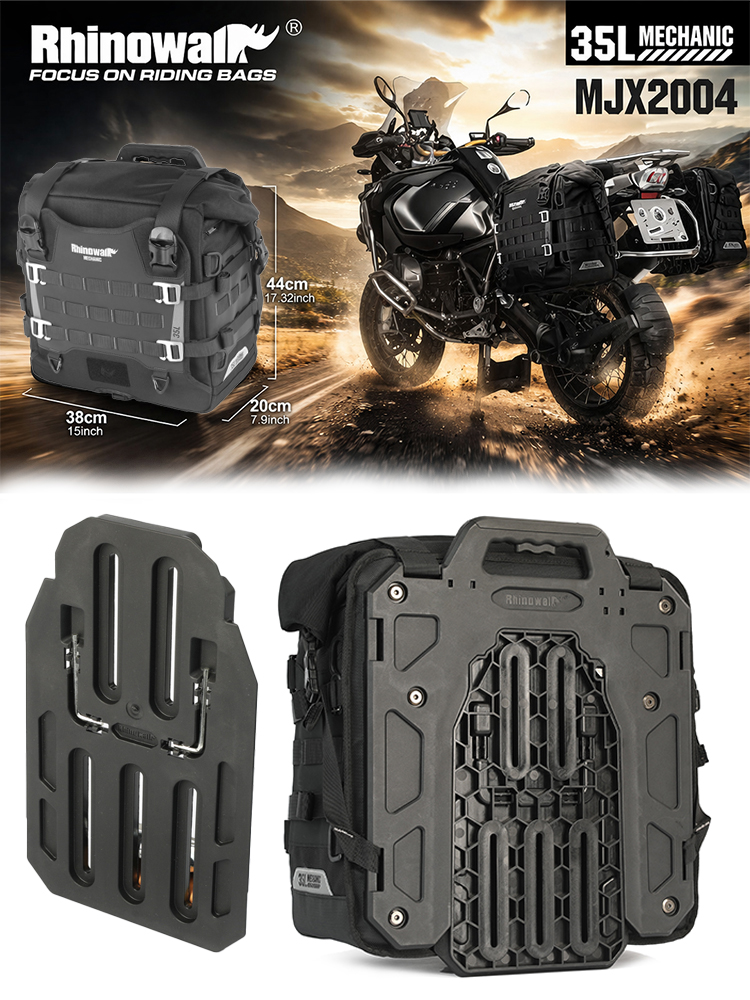 Rhinowalk オートバイサイドバッグ防水 20L/35L 拡張可能なサドルバッグクイックリリース盗難防止 ADV ツーリング BMW KTM ホンダ用