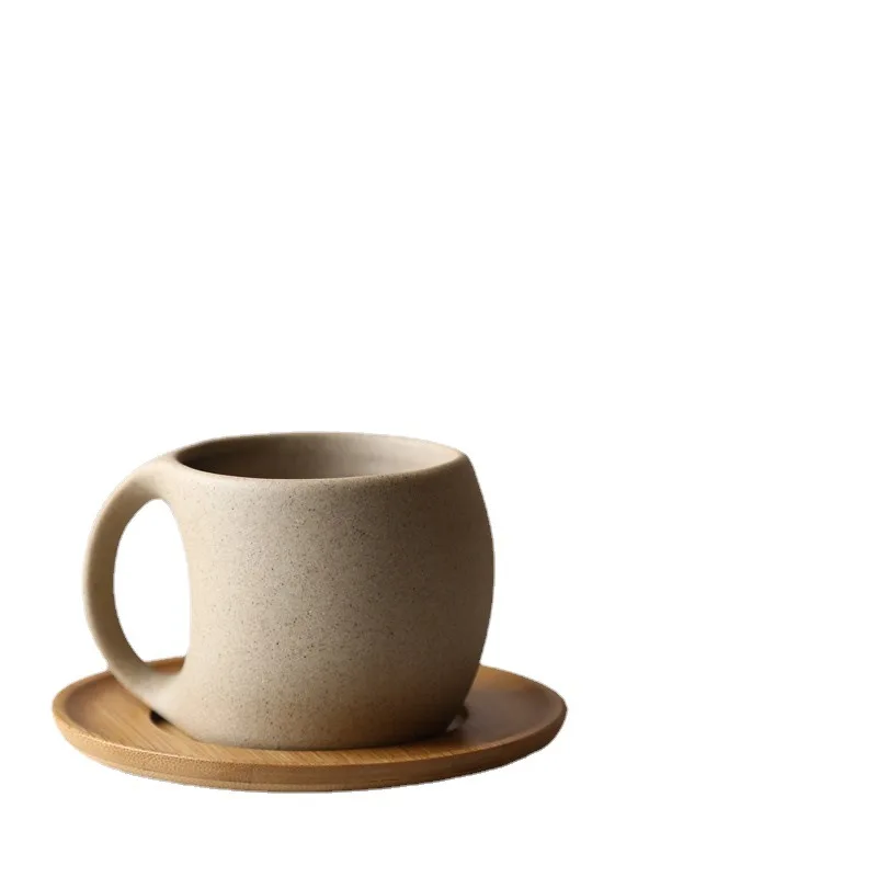 健康陶器 トレイ付きコーヒーカップ シンプルなウォーターカップ マグカップ コーヒーカップ コーヒーマグ