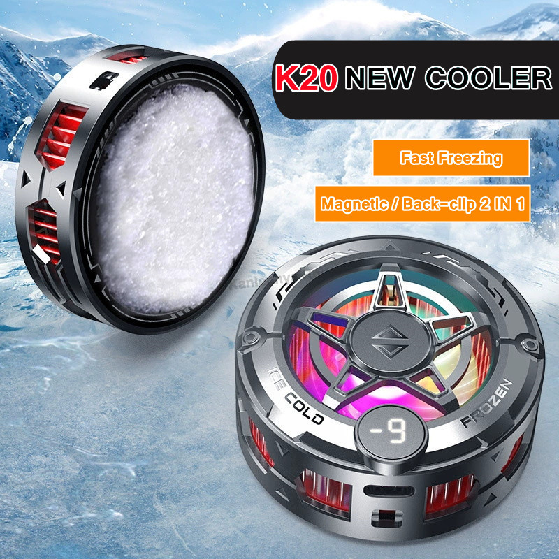K20 携帯電話アナと雪の女王ゲームクーラー高速冷却ラジエーター磁気/バッククリップ 2 in 1 半導体クールヒートシンク IOS Android 用