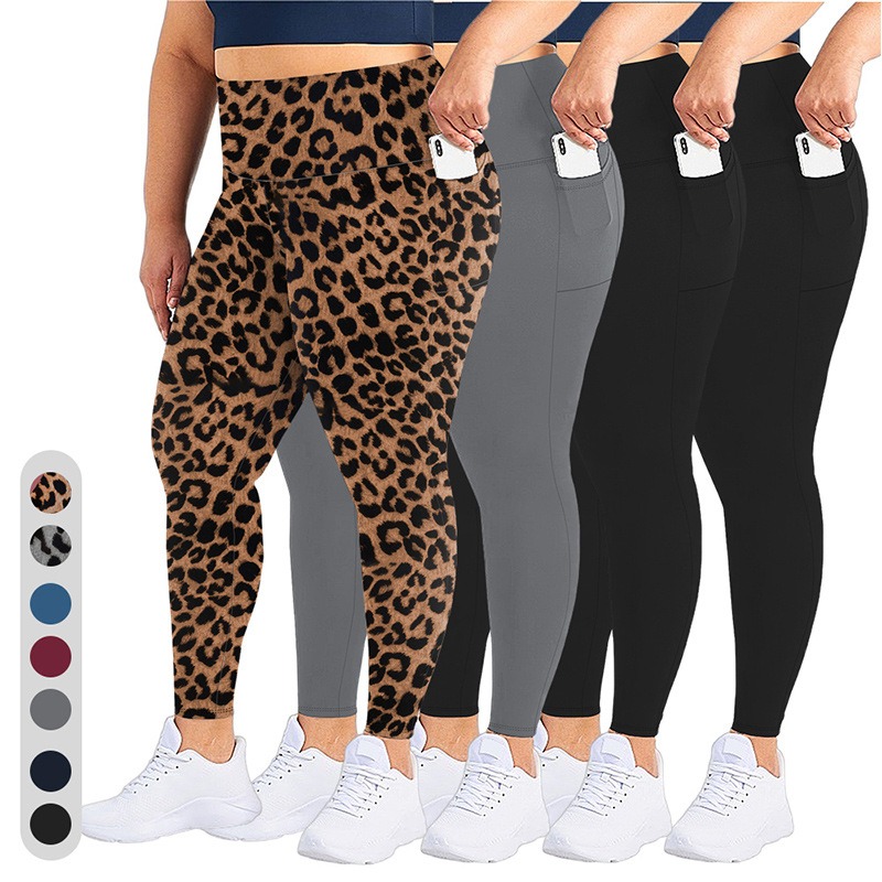 レディース ハイウエスト ヨガパンツ プラスサイズ ヒップアップ ワークアウト レギンス ポケット付き 伸縮性のあるアクティブウェア ジム用