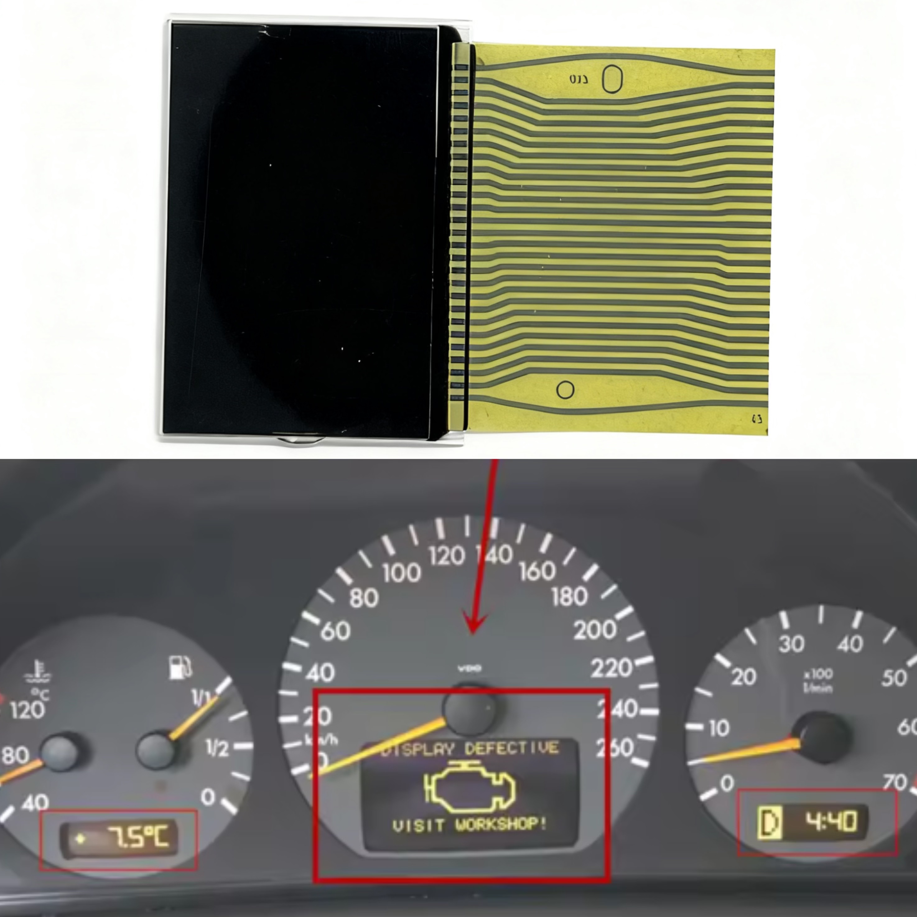 ミドルダッシュボード Lcd 表示画面ピクセル修理画面メルセデスベンツ C クラス W202 E クラス W210 CLK