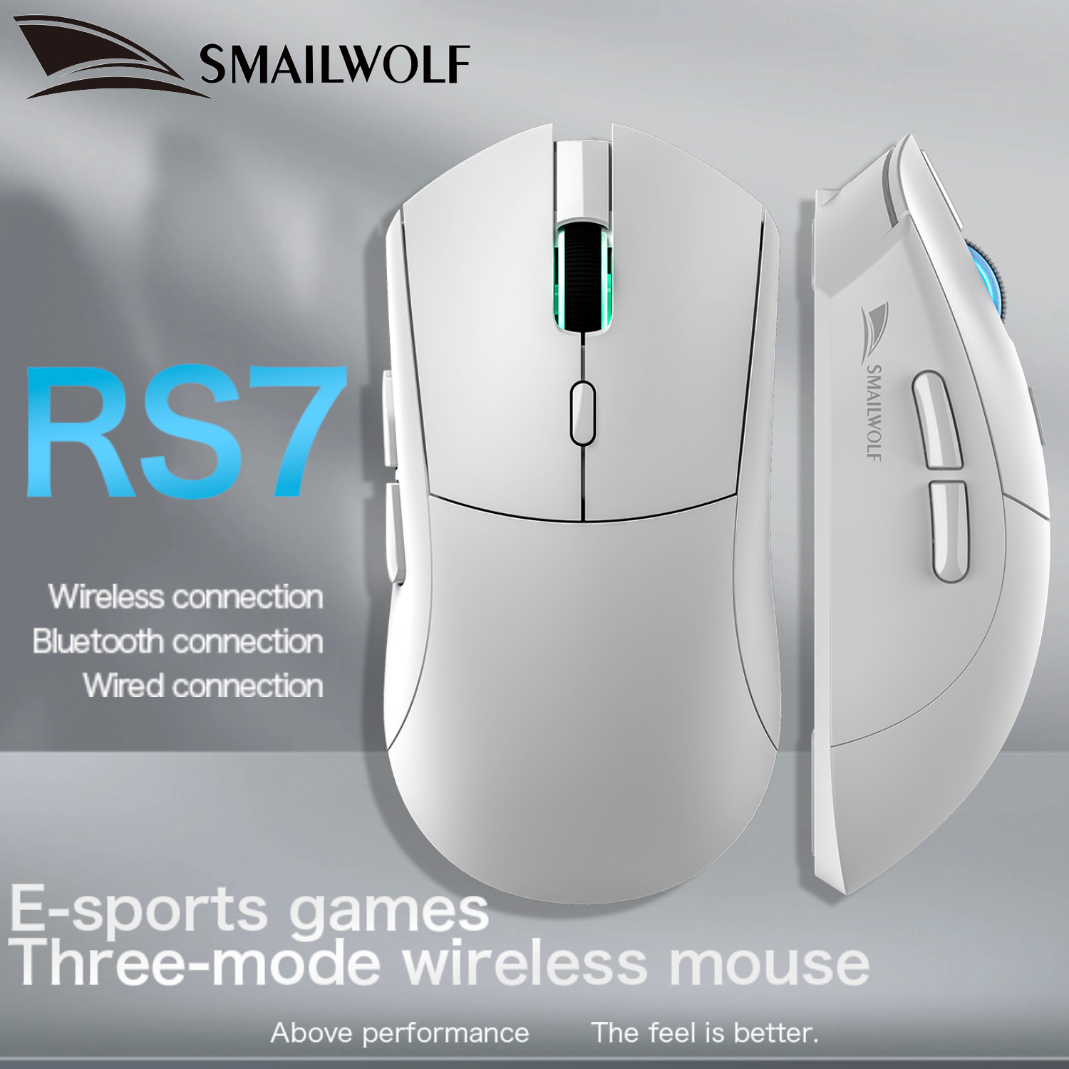 SMAILWOLF RS7 Bluetooth ワイヤレスゲーミングマウス PAW3311 マクロドライバーラップトップデスクトップコンピュータオフィスゲーム 20000dpi