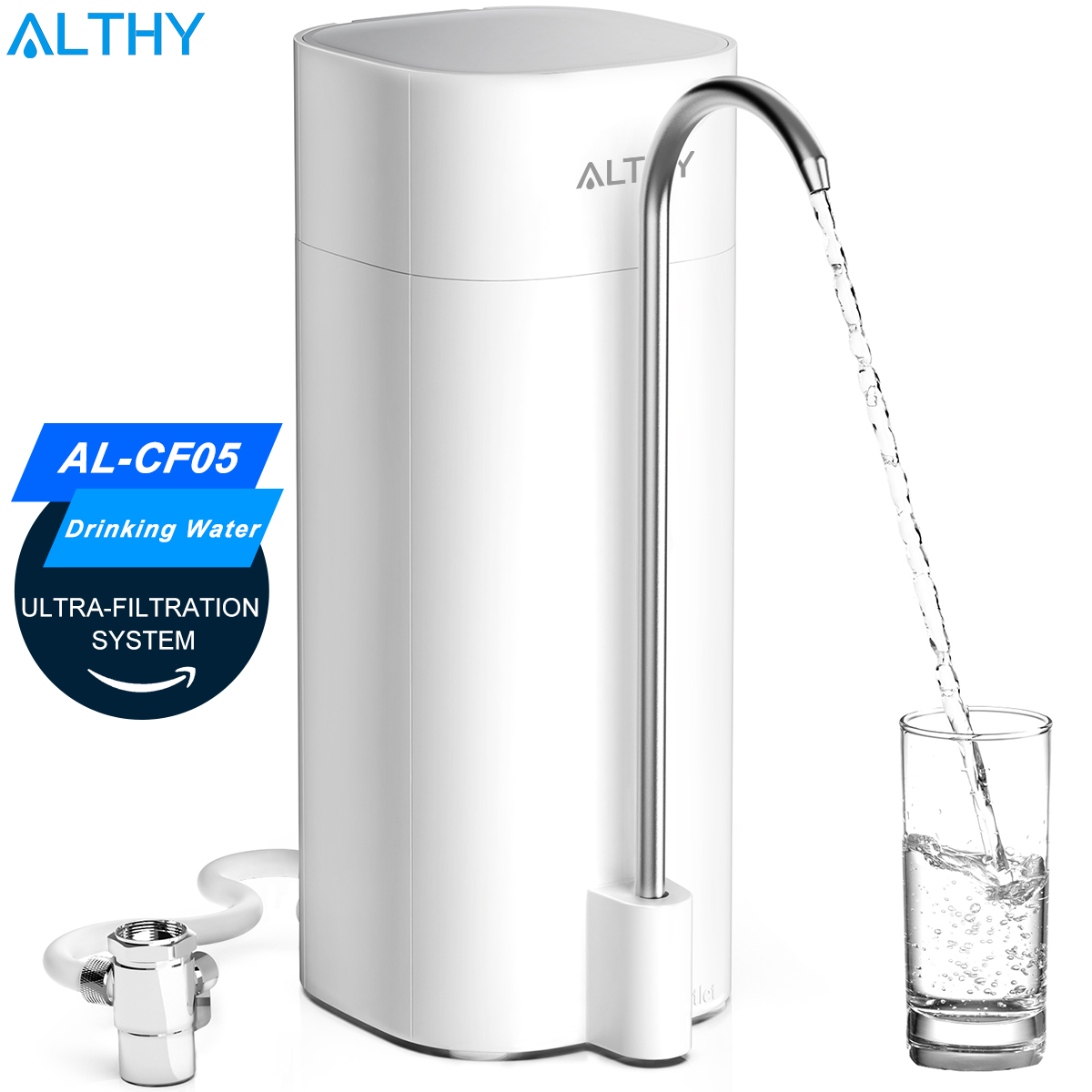 ALTHY カウンタートップ蛇口飲料水フィルター浄水器限外濾過システム、塩素、重金属、臭気を99%削減