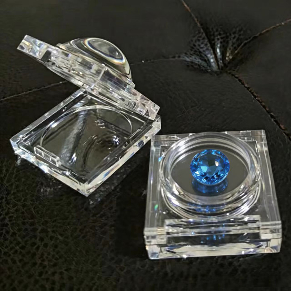 透明ルースダイヤモンド収納ボックス自己粘着宝石ジュエリーディスプレイケース 2X 拡大鏡 GIA IGI ショーケース宝石石ボックス