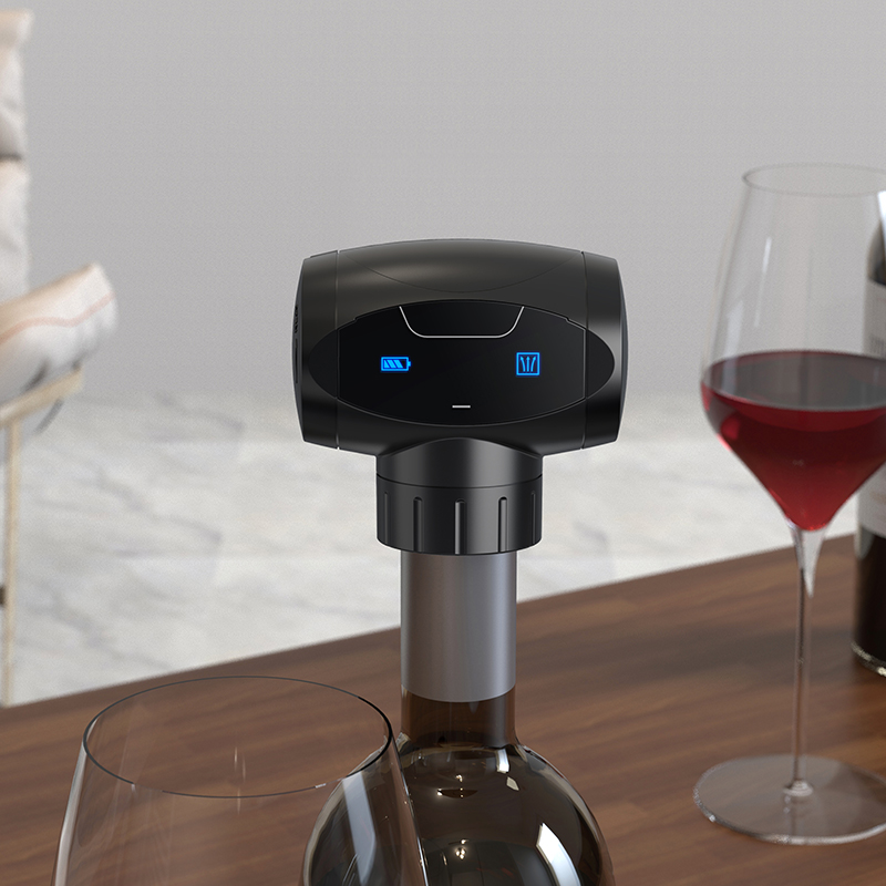 電動ワインセーバー真空ポンプ、ワインストッパー付きワインボトルシーラーワインコルク真空ワインボトルキャップ自動真空保持