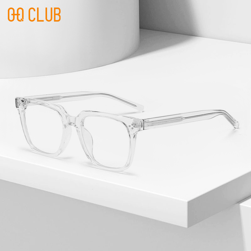 O-Q CLUB スクエア眼鏡女性用メガネ男性スタイルブルーライトインテリジェント累進多焦点レンズで眼鏡を読む