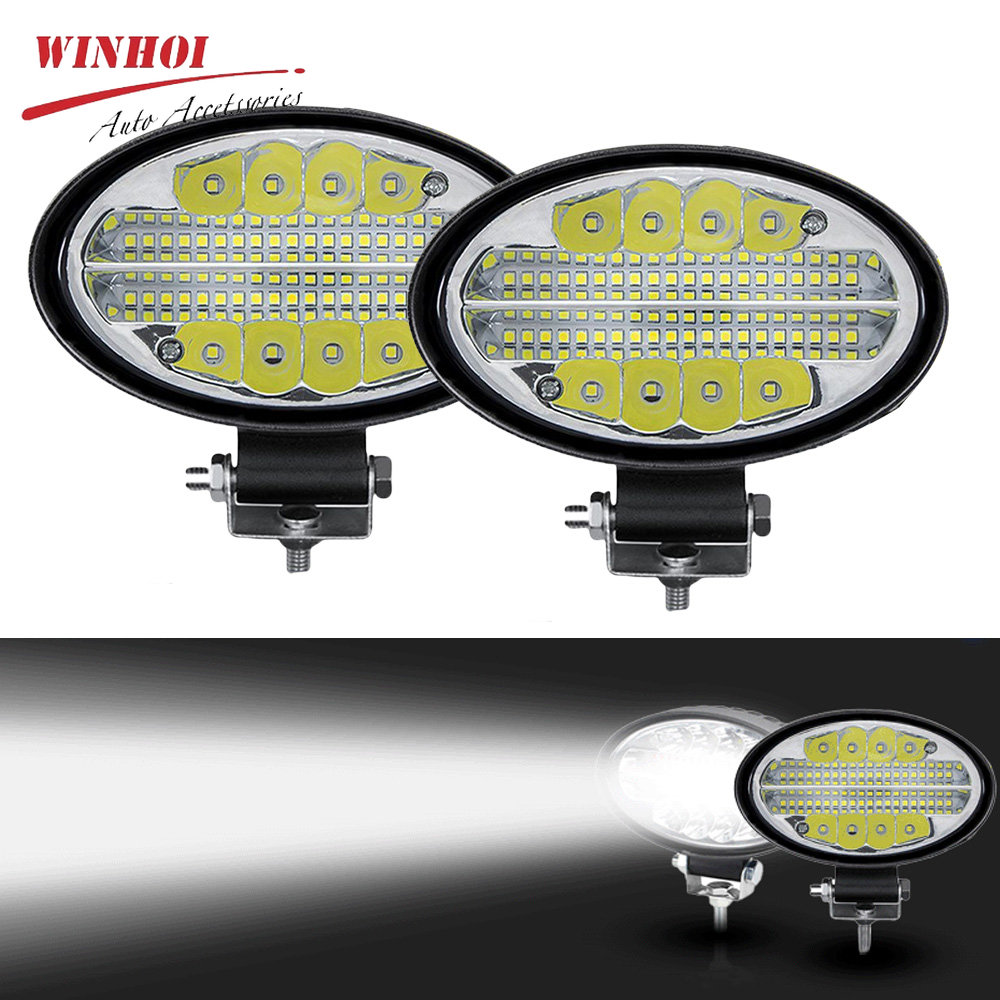 144 ワット 4 インチ LED スポットライト車 4x4 オフロード Led ライトバーラウンド作業灯 12v 24v ダイオードストロボフォグランプトラクター ATV トレーラー用