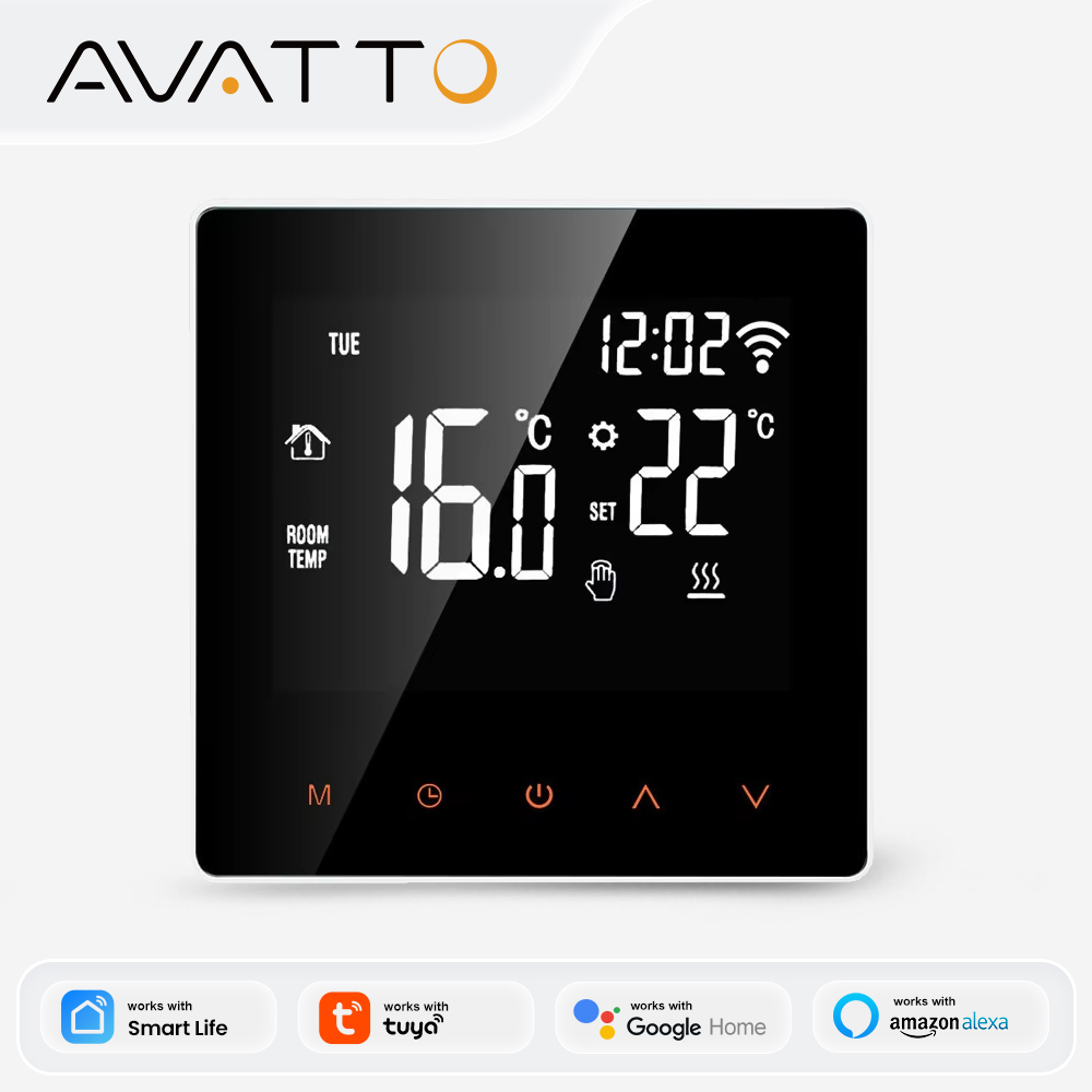 AVATTO WiFi スマート サーモスタット 電気加熱水ガスボイラー温度リモコン Tuya、Alexa、Google Home と連携