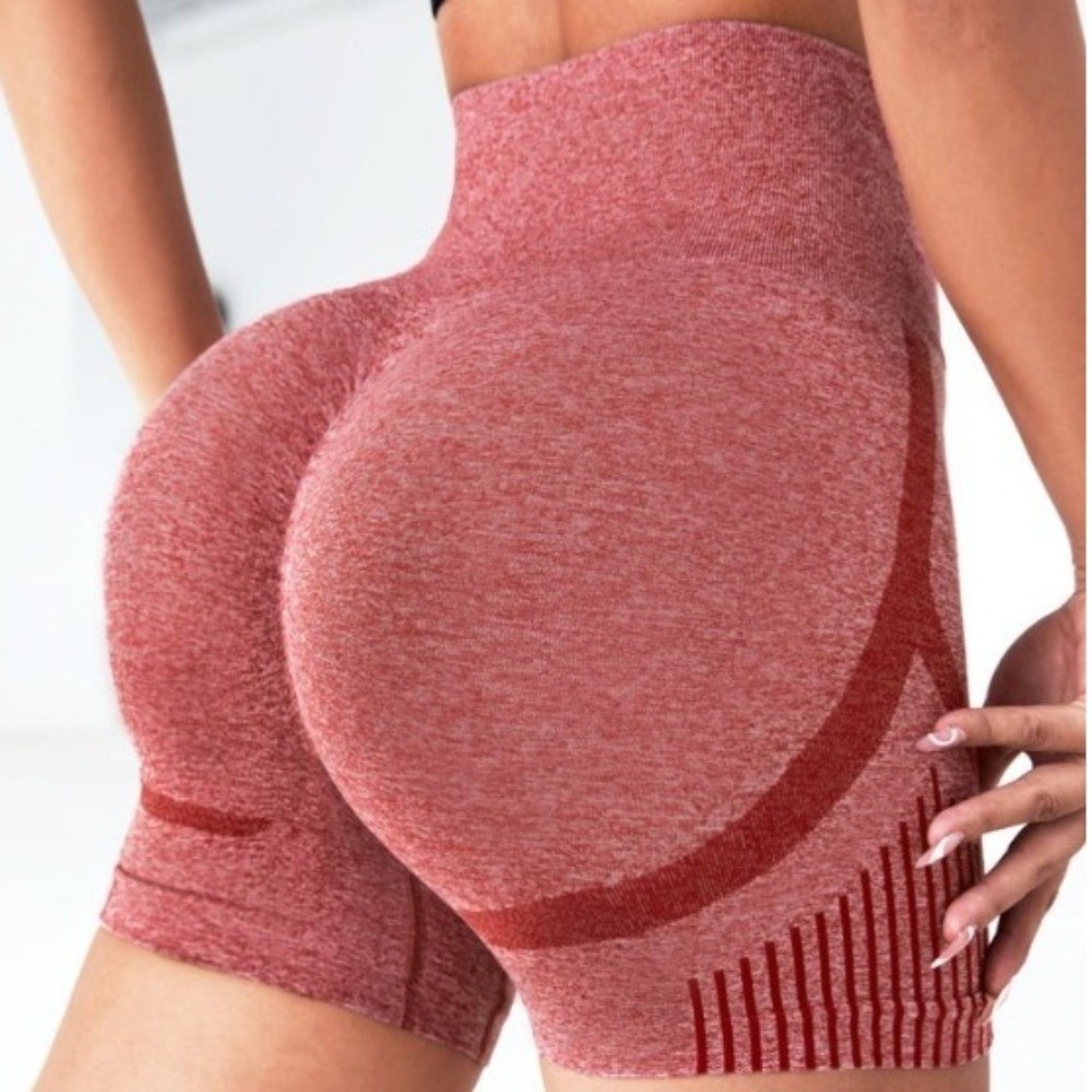 Fashion High Waist Yoga Shorts Tummy Control Butt Lifting Fitness Shorts Breathable Seamless Biker Shorts Yoga Gym