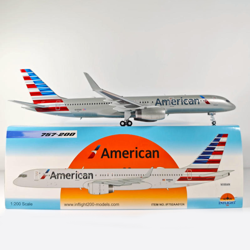 機内ダイキャスト 1:200 スケール アメリカン航空 B757-200 N188AN 航空機シミュレーション合金完成品お土産ホビーコレクションおもちゃ