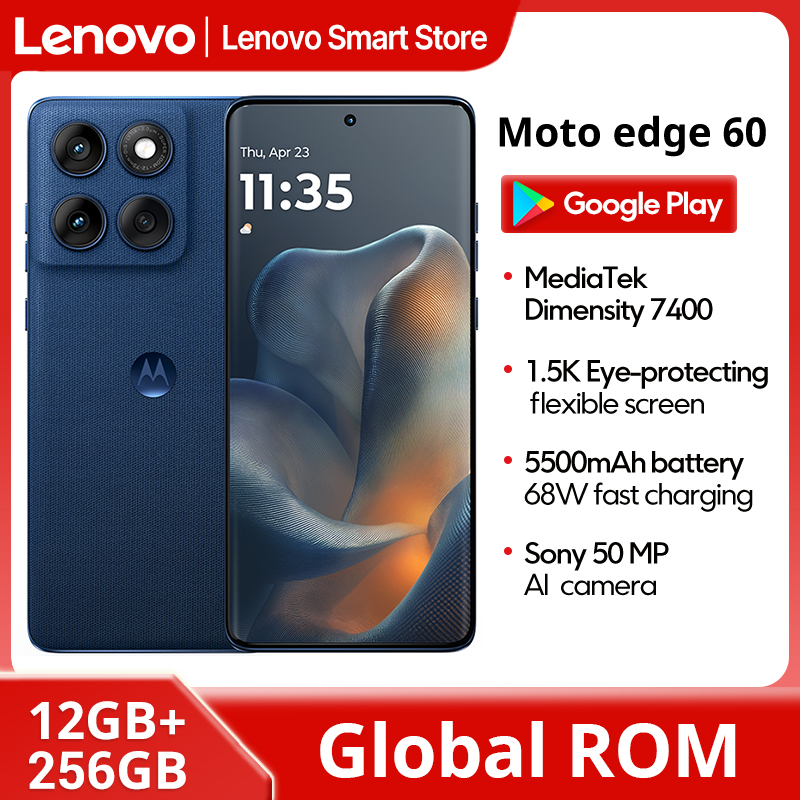 Motorola MOTOedge 60 スマートフォン 5G オリジナル グローバル ROM 6.7'' 1.5K 120Hz pOLED ディスプレイ MediaTek Dimensity 7400 IP68 携帯電話
