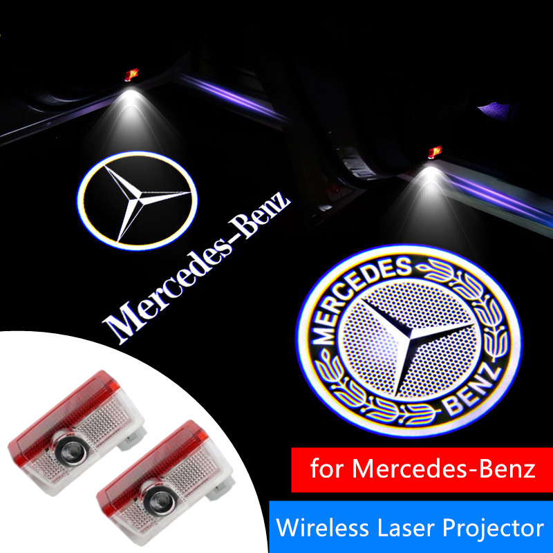2X LED 車ドアウェルカムライトプロジェクターロゴ メルセデスベンツ W205 AMG W176 W177 W212 W166 インテリアモールディング TYD-BECHI