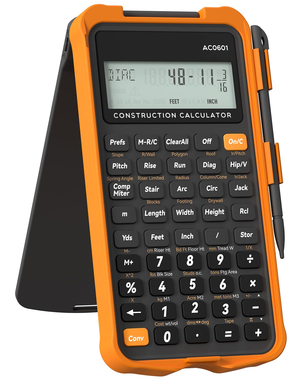 書き込みタブレット付き建設電卓工業用