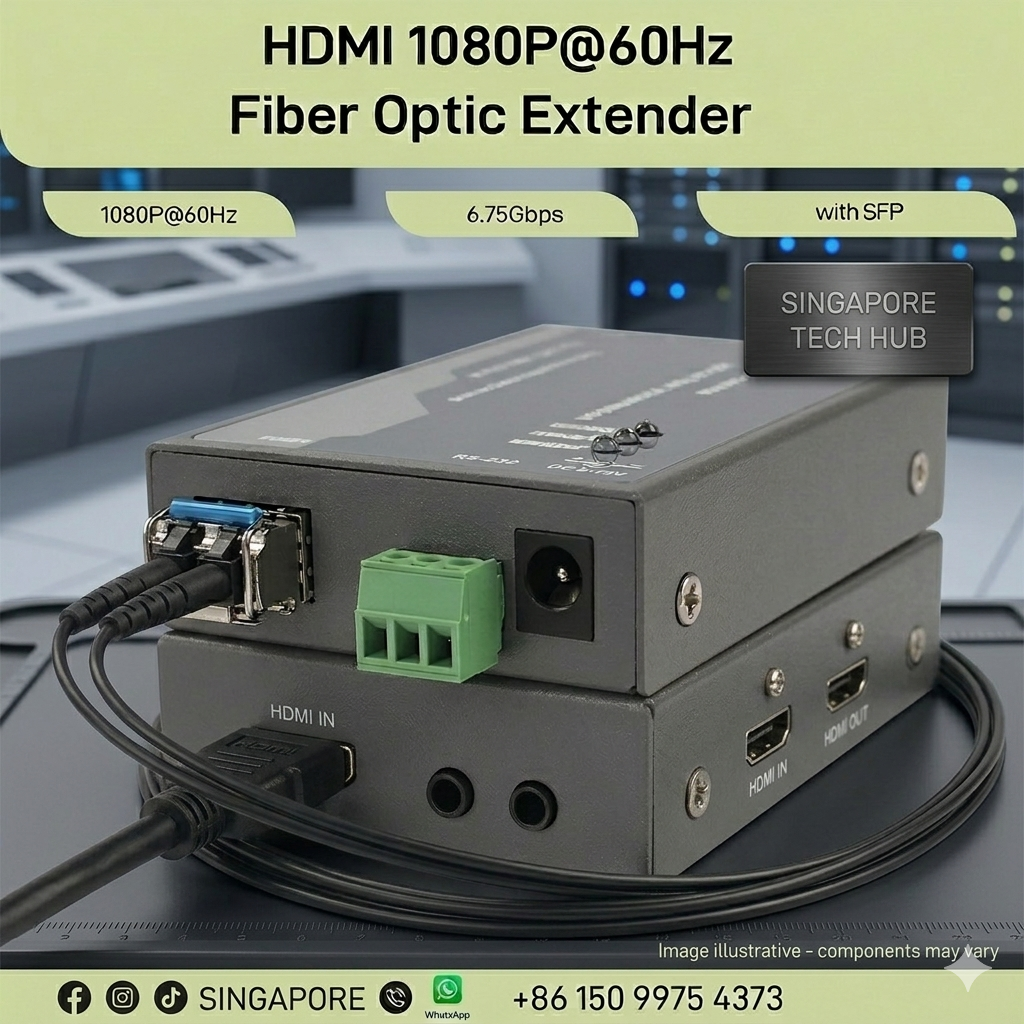 1920×1080@60Hz HDMI 光ファイバーエクステンダー、フル HD 非圧縮、LC、FC、SC 互換、最大 10KM、RS232 コントロール/HDCP/EDID
