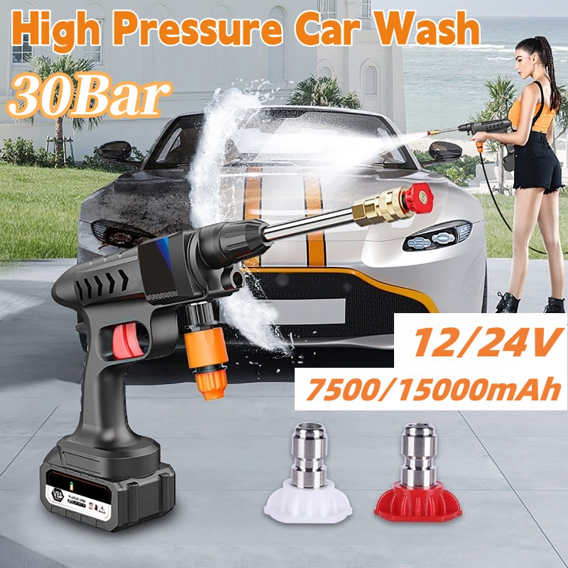 24/48V 7500/15000mAh ワイヤレス高圧洗車機ガンリチウム電池ポータブルスプレークリーナー洗車ツール (米国/EU)
