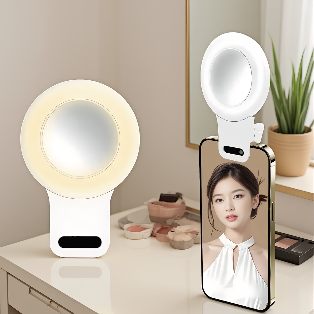 LED自撮り補助ライト、携帯電話用クリップオンリングランプ、ビデオ用ポータブルミニUSB充電美容ライト