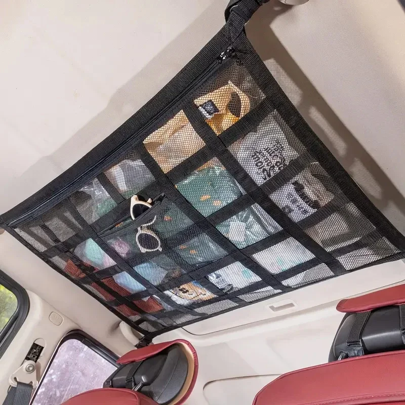 車のキャンプの必需品天井カーゴネット車の天井カーゴネットポケットカーゴネット SUV 耐荷重車トラック SUV ロードトリップ