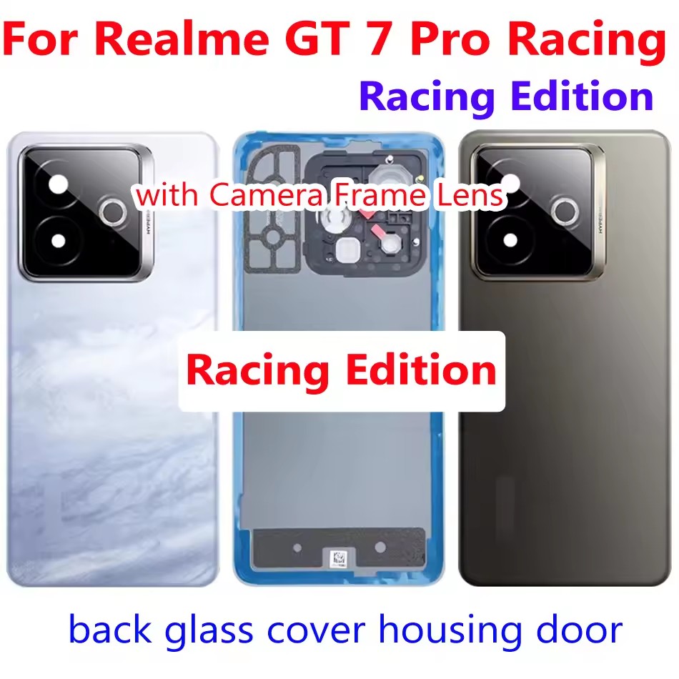グレード A ガラスバッテリーバックカバー Realme GT 7 プロレーシングエディションリアパネルドアハウジングケース電話蓋カメラレンズ交換