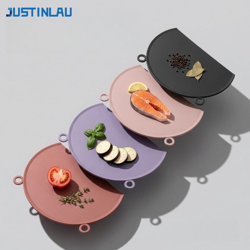 JUSTINLAU 半円形 TPU まな板抗カビ柔軟なまな板果物野菜まな板家庭用キッチンツール