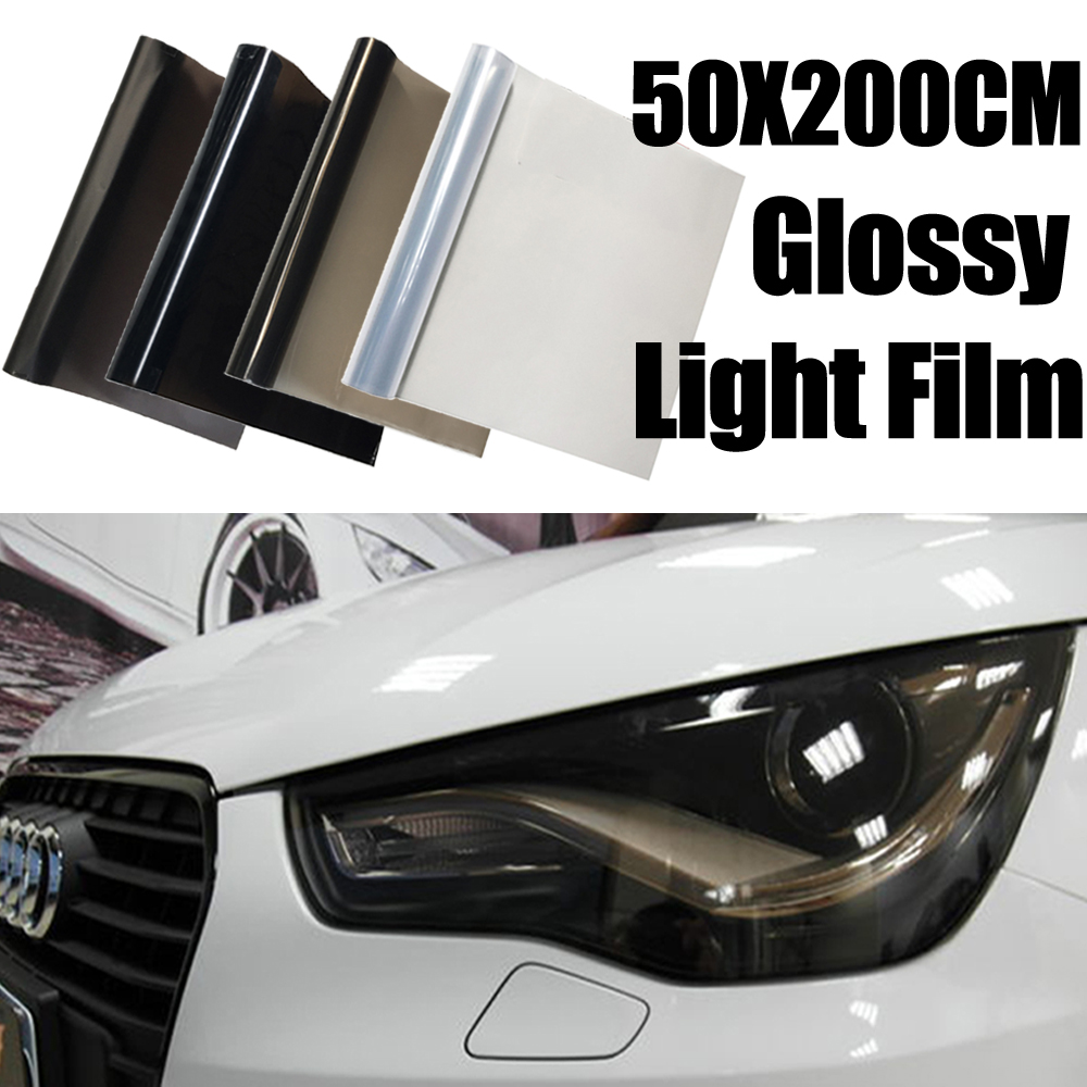 50*200 センチメートル車のライトヘッドライトテールライトティントビニールフィルムヘッドライト箔ステッカープレミアム品質フィルムヘッドライトカーアクセサリー
