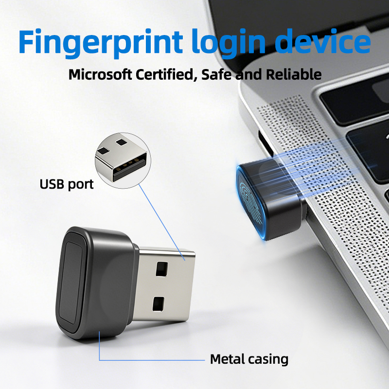 ラップトップ PC 用の指紋認証 USB パスワード不要ログイン キー、Windows Hello、プラグ