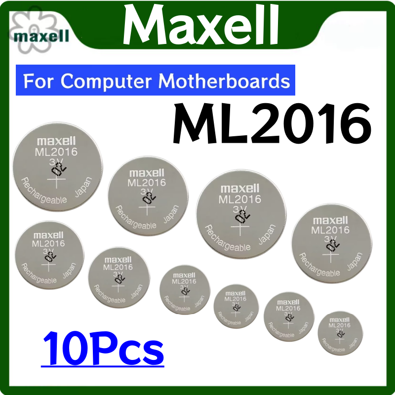 10 個オリジナル-MAXELL ML2016 充電式バッテリー CR2016 光運動運動エネルギー充電式バッテリーを交換できます