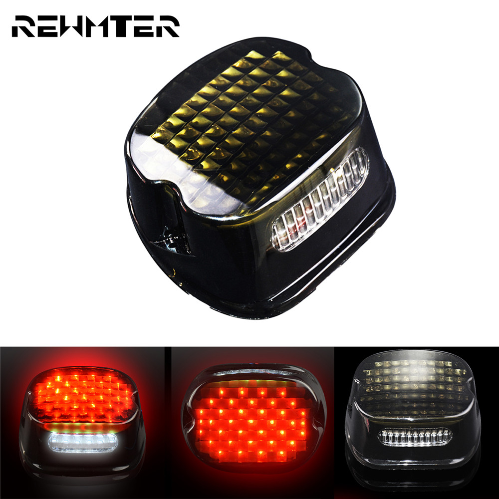 オートバイ LED テールライトスモークレッドレイダウンテールライトランプハーレーダイナソフテイルツーリングスポーツスター 883 1200 ストリートグライド FXD