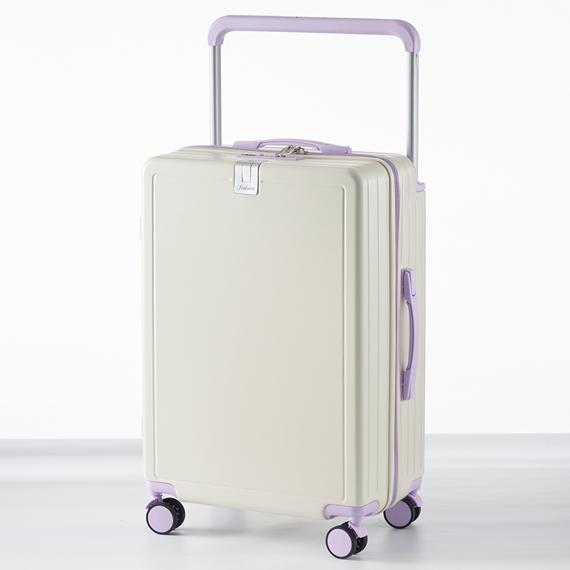 2025 新カラーブロック 20 インチキャリアワイドハンドル旅行スーツケース 28 インチ多機能荷物カップホルダー USB インターフェース