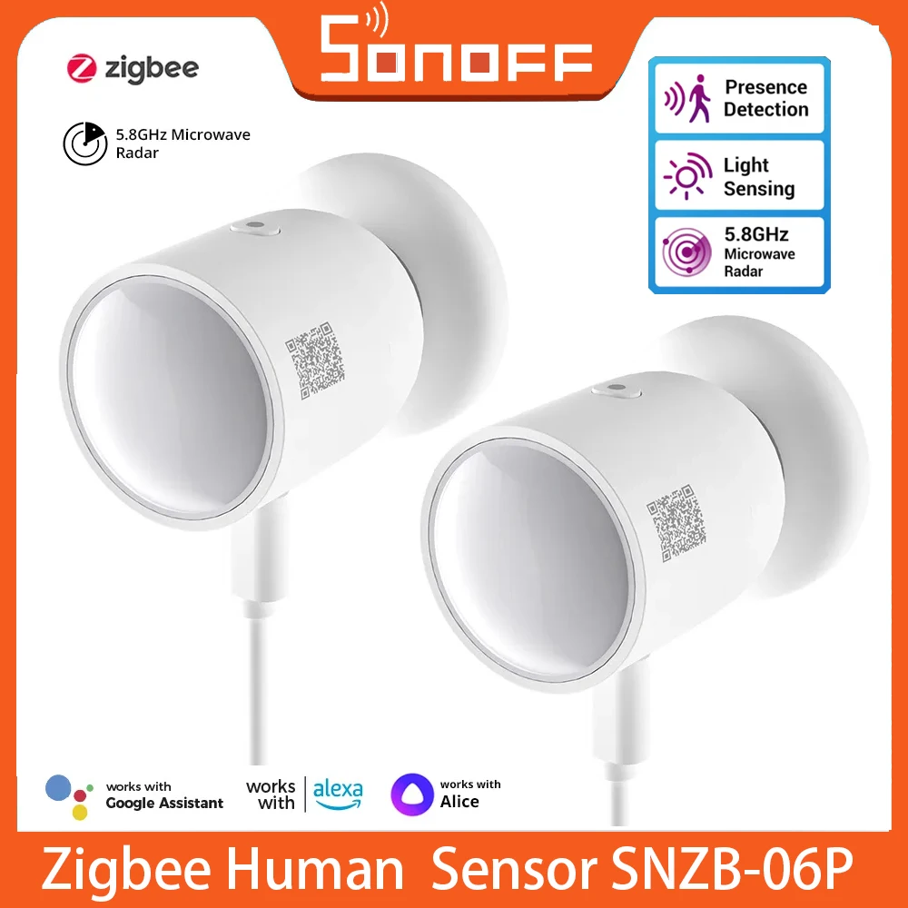 SONOFF SNZB 06P Zigbee 人感センサー SNZB-06P 検出器モーションライトセンシングスマートホームオートメーション Alexa Google と連携
