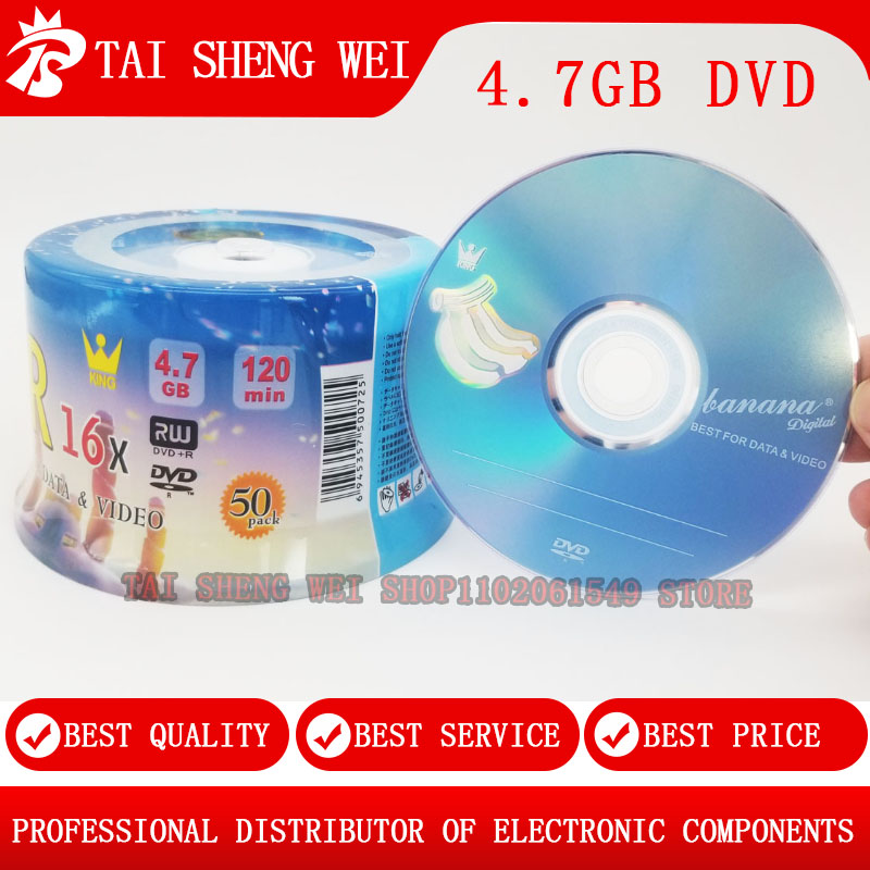 50pcs DVD Drives Blank DVD+R CD Disk 4.7GB 16X Bluray Write Once Data Storage Empty DVD Discs Recordable Media Compact