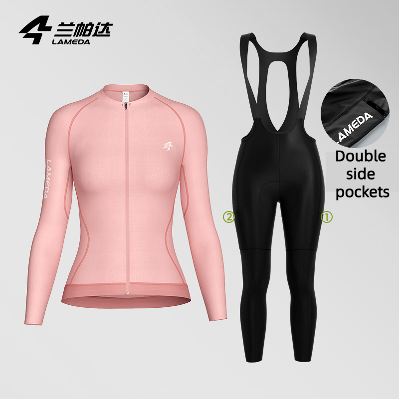Lameda サイクリング服女性用薄型サイクリングジャージ自転車パンツ春夏通気性の女性のサイクリングよだれかけパンツ