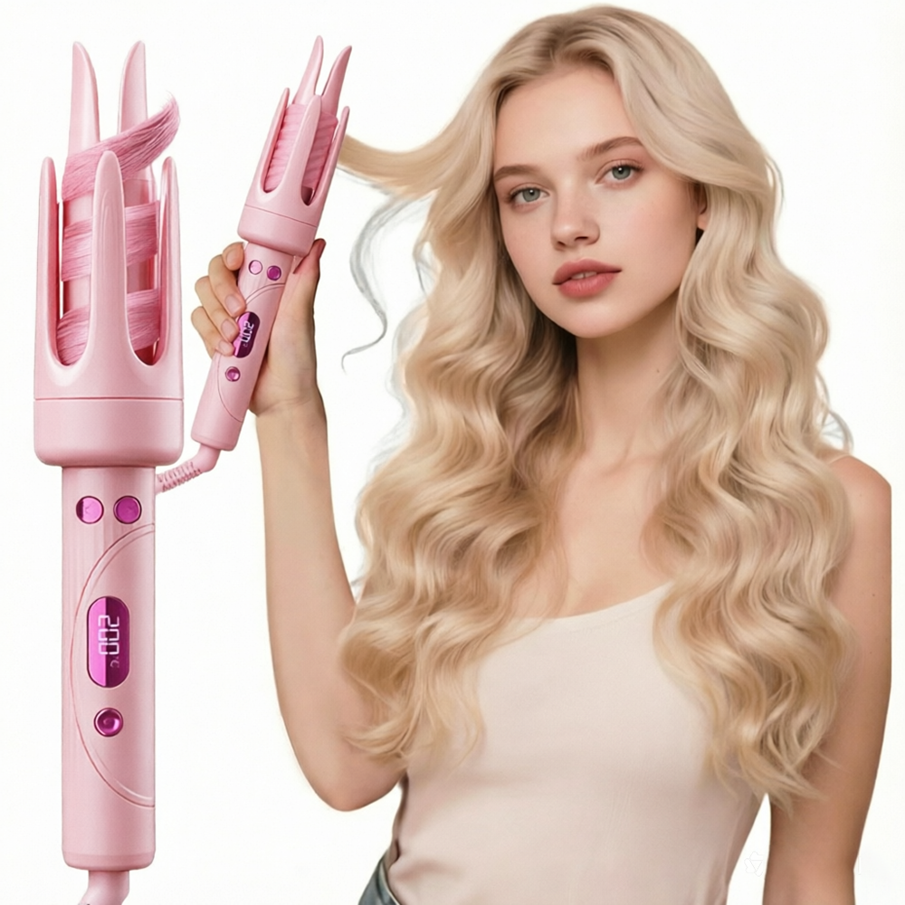 32mm自動回転ヘアアイロンマイナスイオンデジタルディスプレイ、トルマリンセラミックもつれ防止ヘアスタイラー、4つの熱設定電気カールスティック