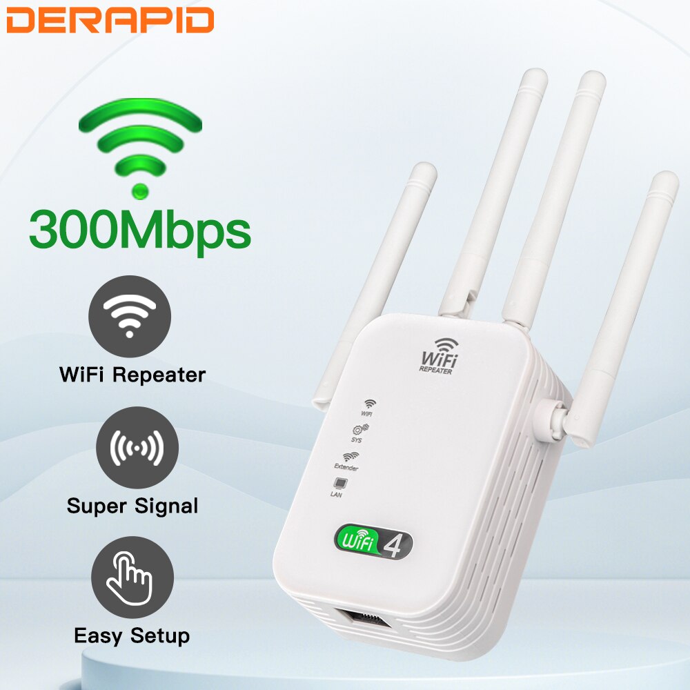 300 メートル WIFi リピータ Wi-Fi アンプ 802.11N 2.4GHz ワイヤレス信号ブースタースマートパワーエクステンダーオフィスホーム簡単設定