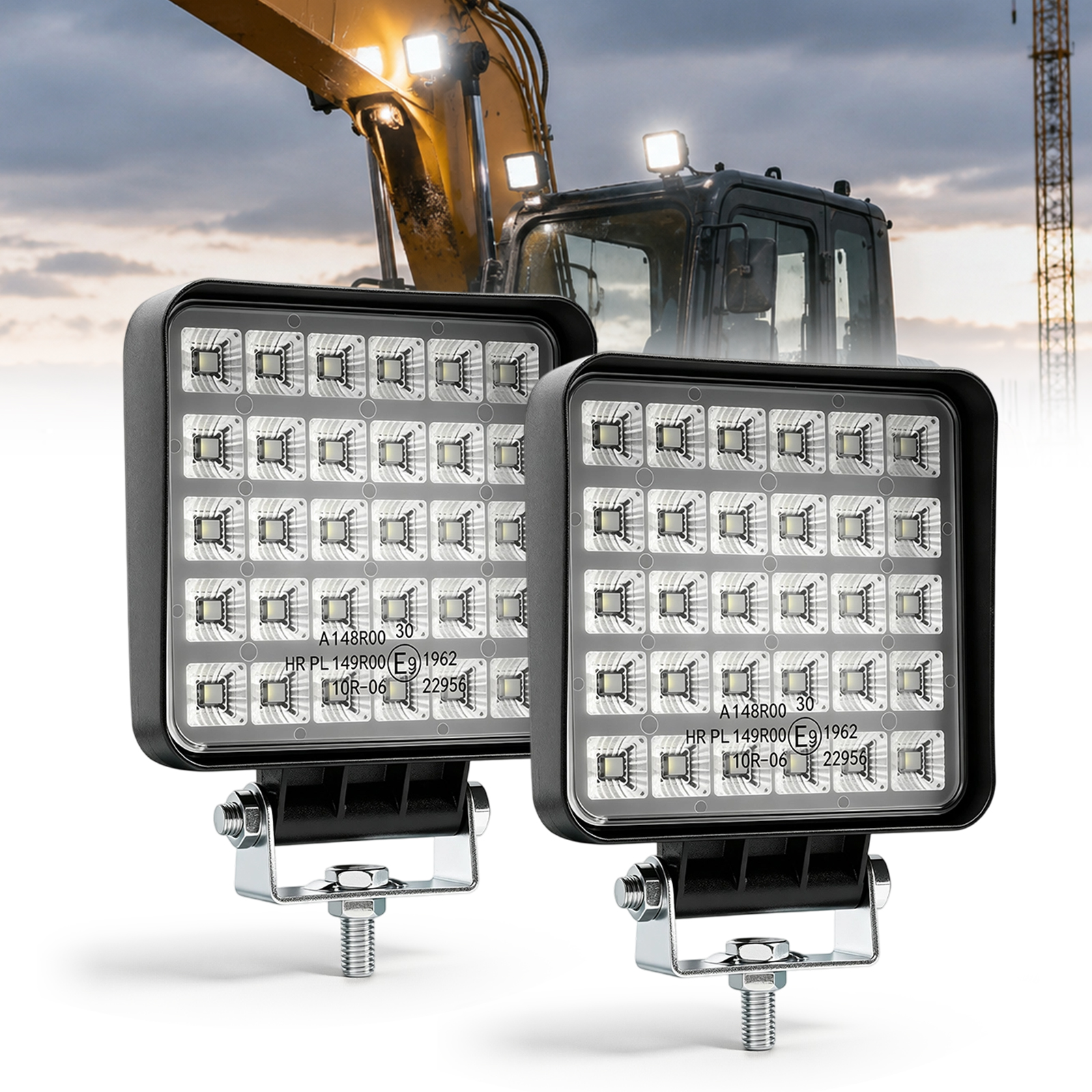 統合トグルスイッチ付き HL LED 作業灯 掘削機グレーダー クローラー ドーザー ローダー オフロード用フラッド LED 作業灯